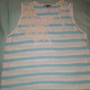 Blue and tan stripped sleeveless